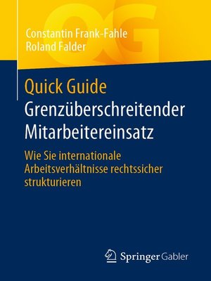 cover image of Quick Guide Grenzüberschreitender Mitarbeitereinsatz